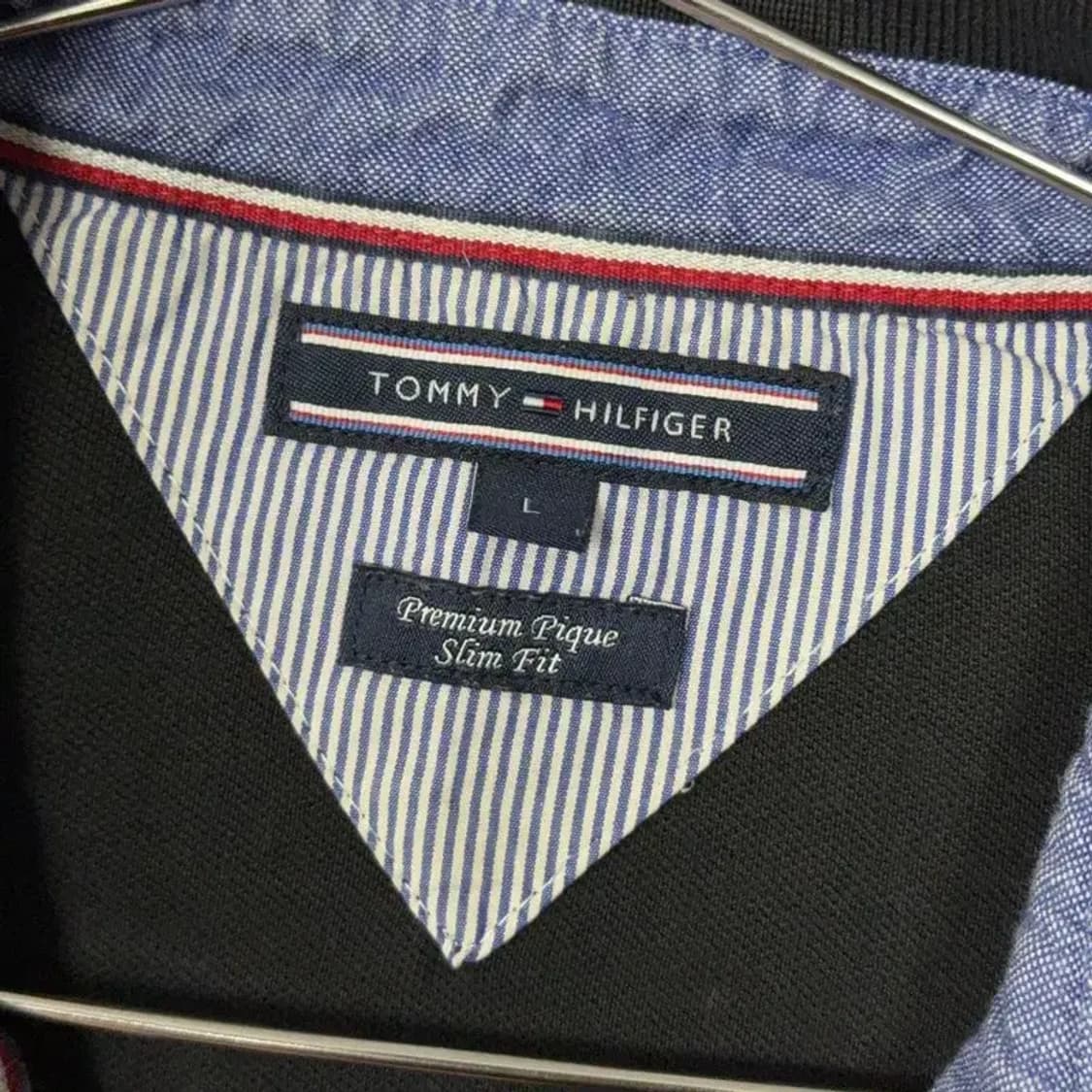 타미힐피거 블랙 로고 남성 카라티 L 상품이미지3