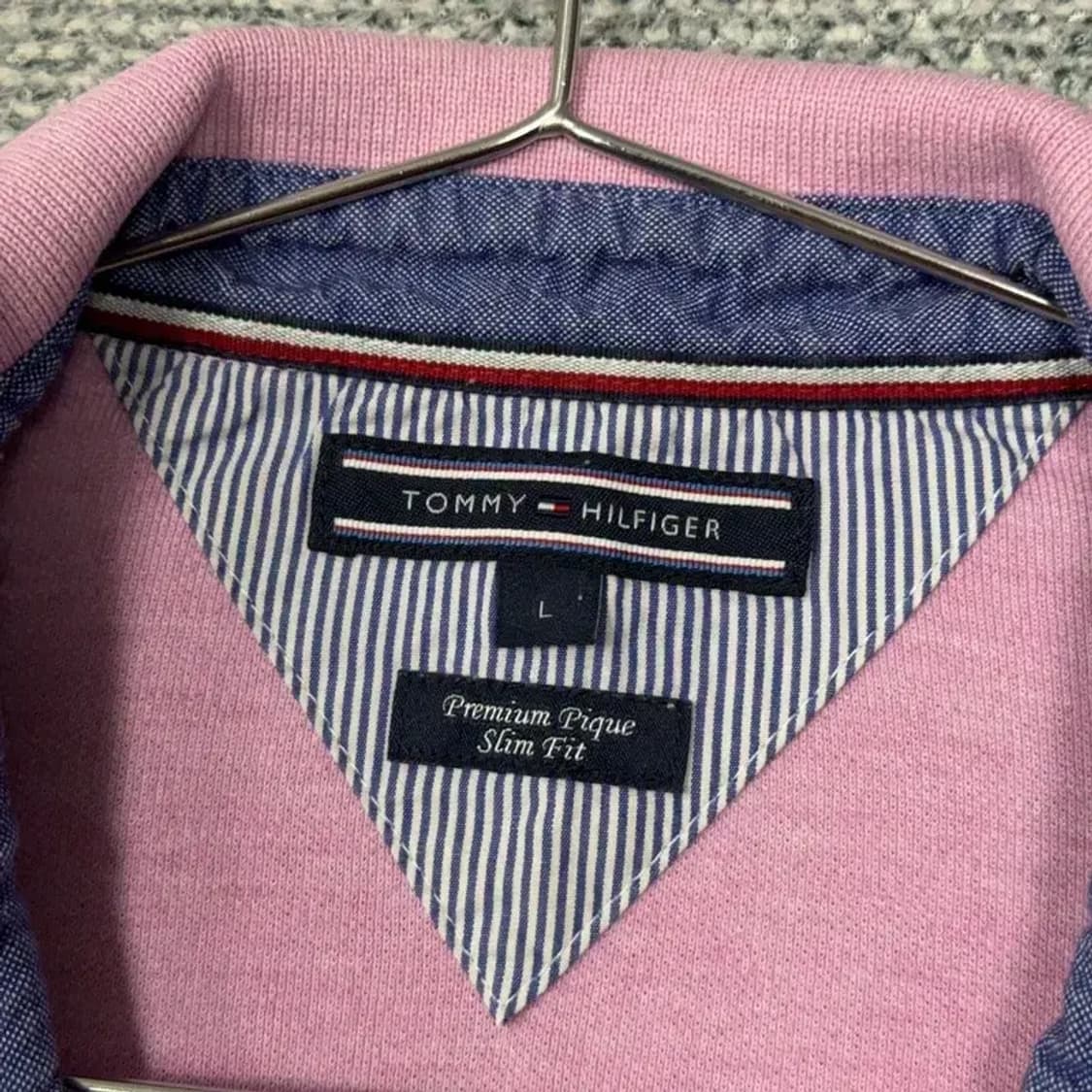 타미힐피거 라이트 핑크 로고 캐주얼 카라티 L 상품이미지4