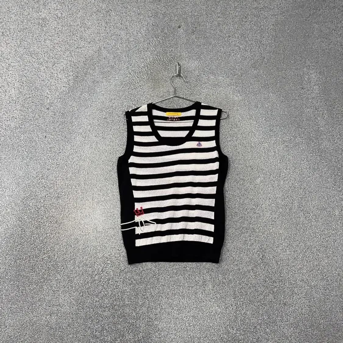 루이까스텔 골프 여성 스트라이프 니트 조끼 95 상품이미지1