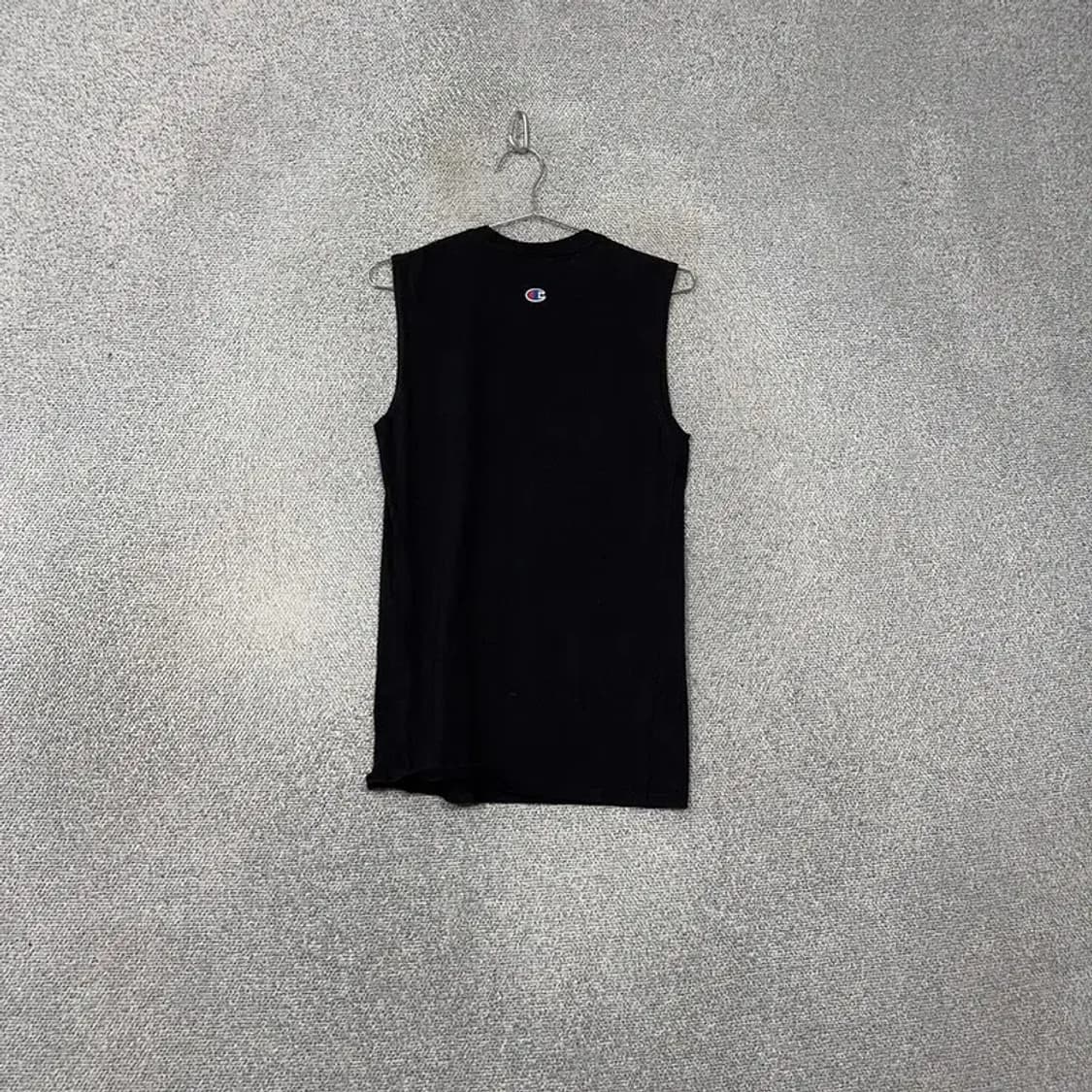 챔피온 프린팅 블랙 민소매 티 S 상품이미지2
