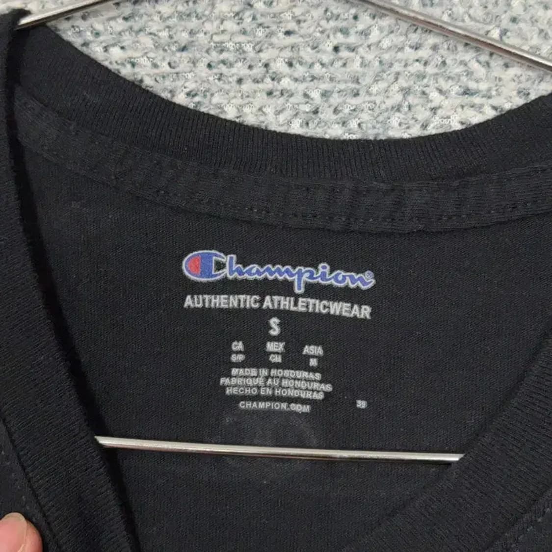 챔피온 프린팅 블랙 민소매 티 S 상품이미지5