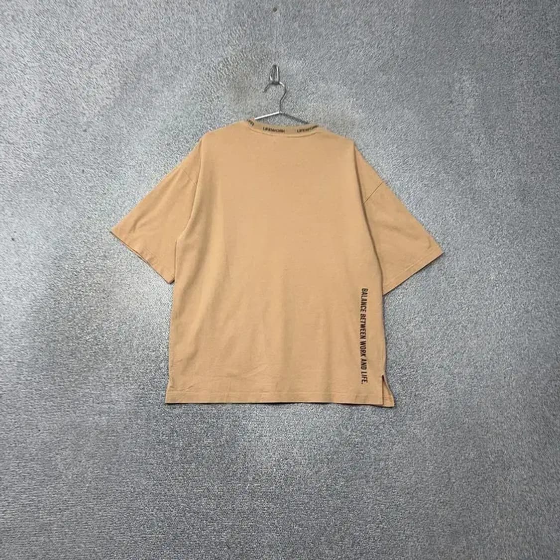 라이프워크 베이지 캐주얼 오버핏 반팔 티 L 상품이미지2