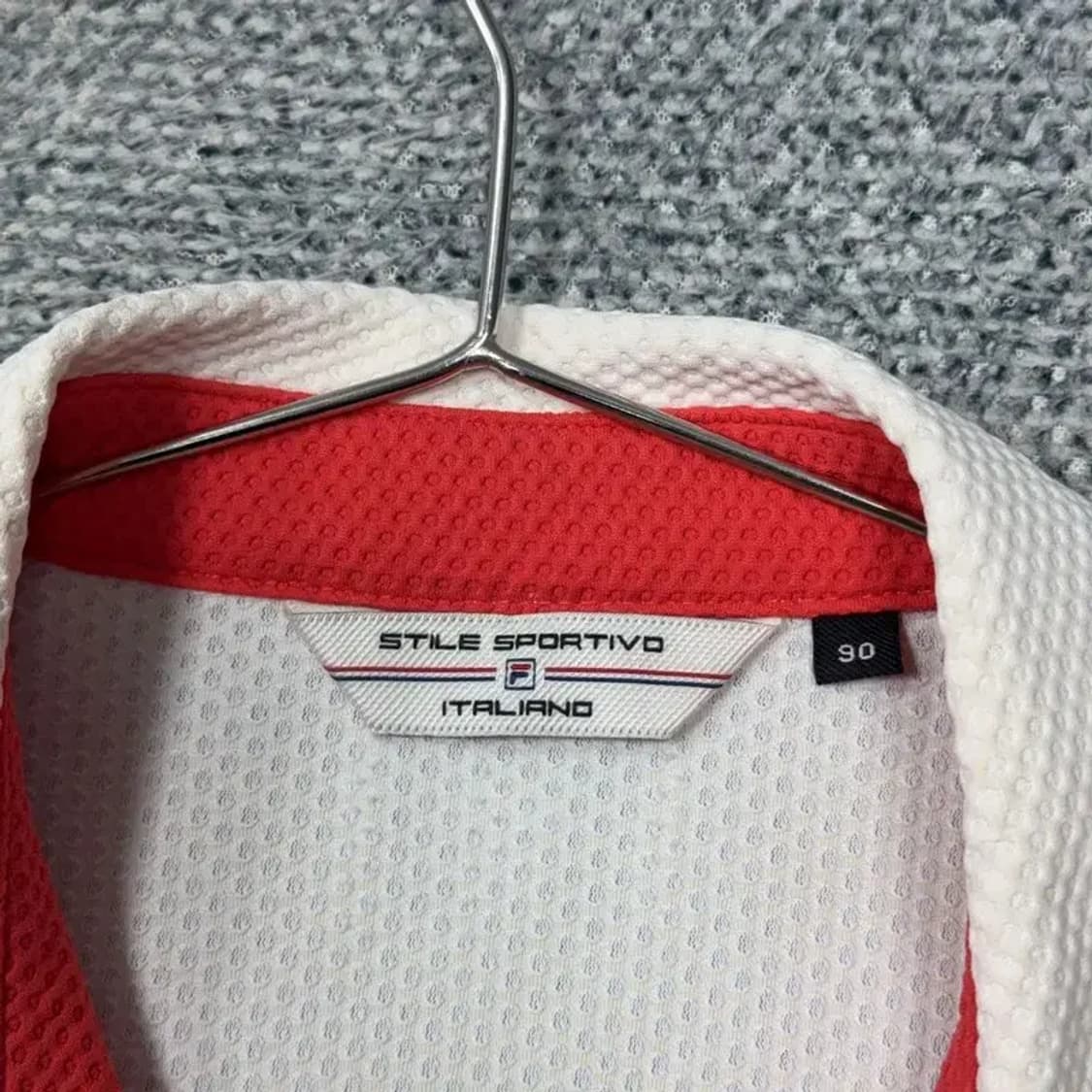 휠라 스트라이프 로고 여성 기능성 반팔 카라티 90 상품이미지5