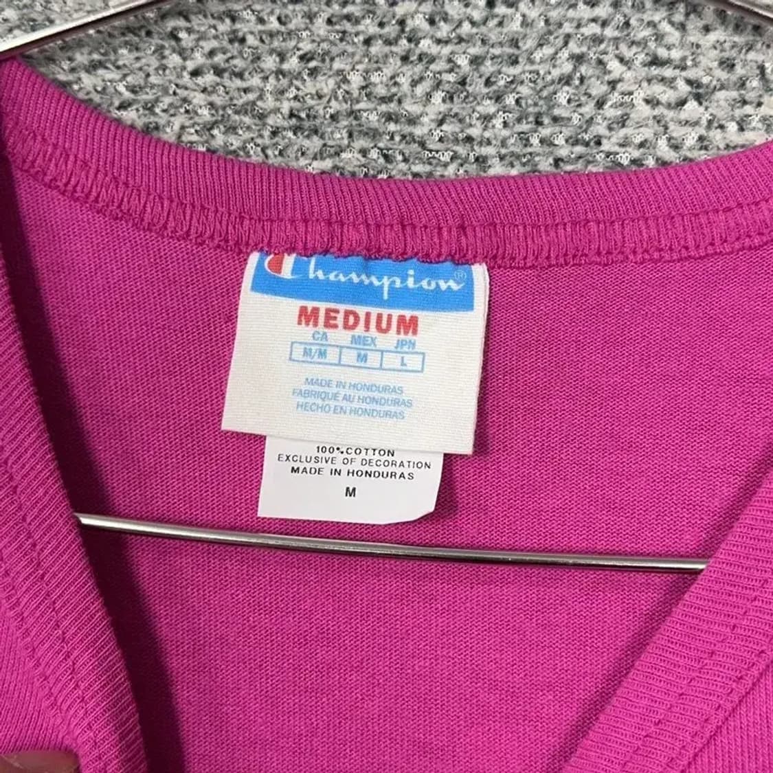 챔피온 빈티지 핫핑크 빅로고 반팔티 M 상품이미지3