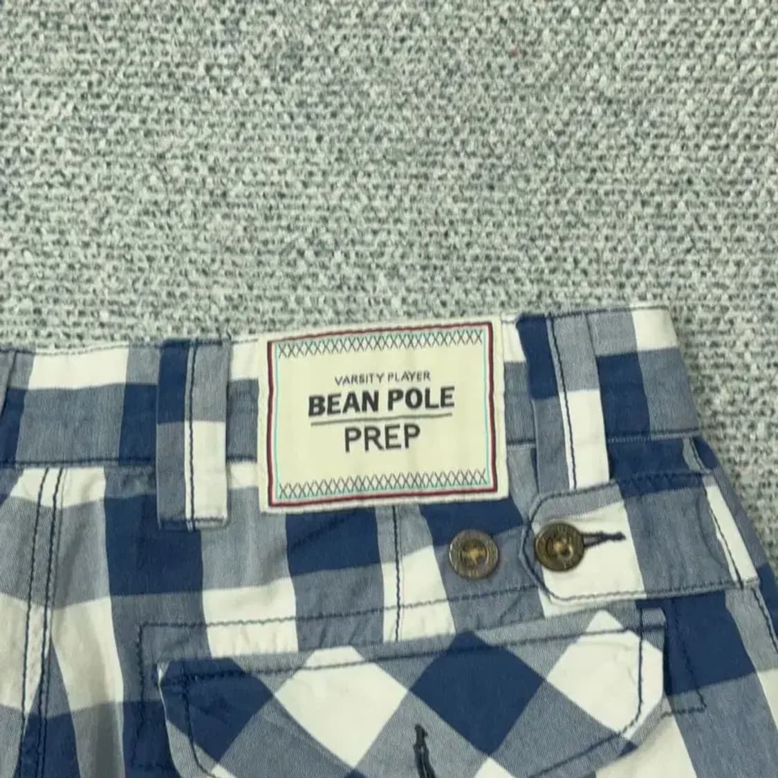 빈폴 남성 캐주얼 네이비 체크 면 반바지 76-91 상품이미지5