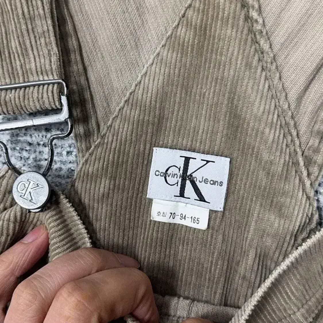 캘빈클라인 센터 로고 빈티지 데님 멜빵 원피스 70-94-165 상품이미지6