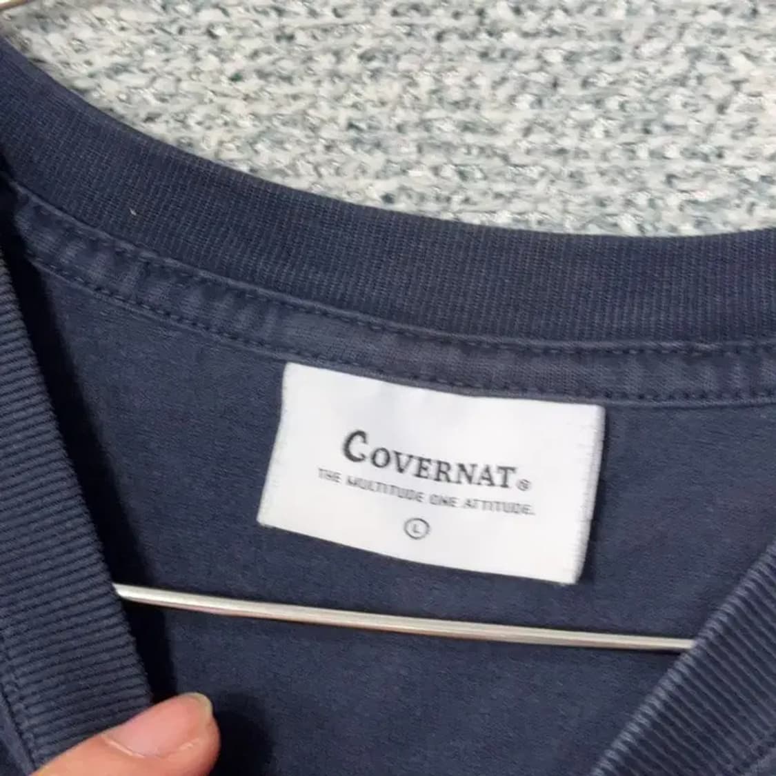 커버낫 빅로고 프린팅 네이비 반팔 티 L 상품이미지3