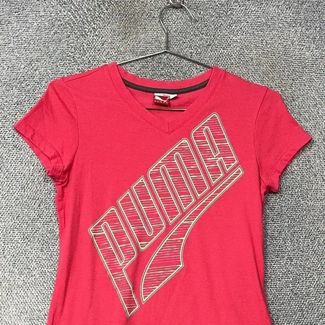 푸마 빅로고 Y2K 프린팅 코랄 반팔 티 XS 상품이미지3