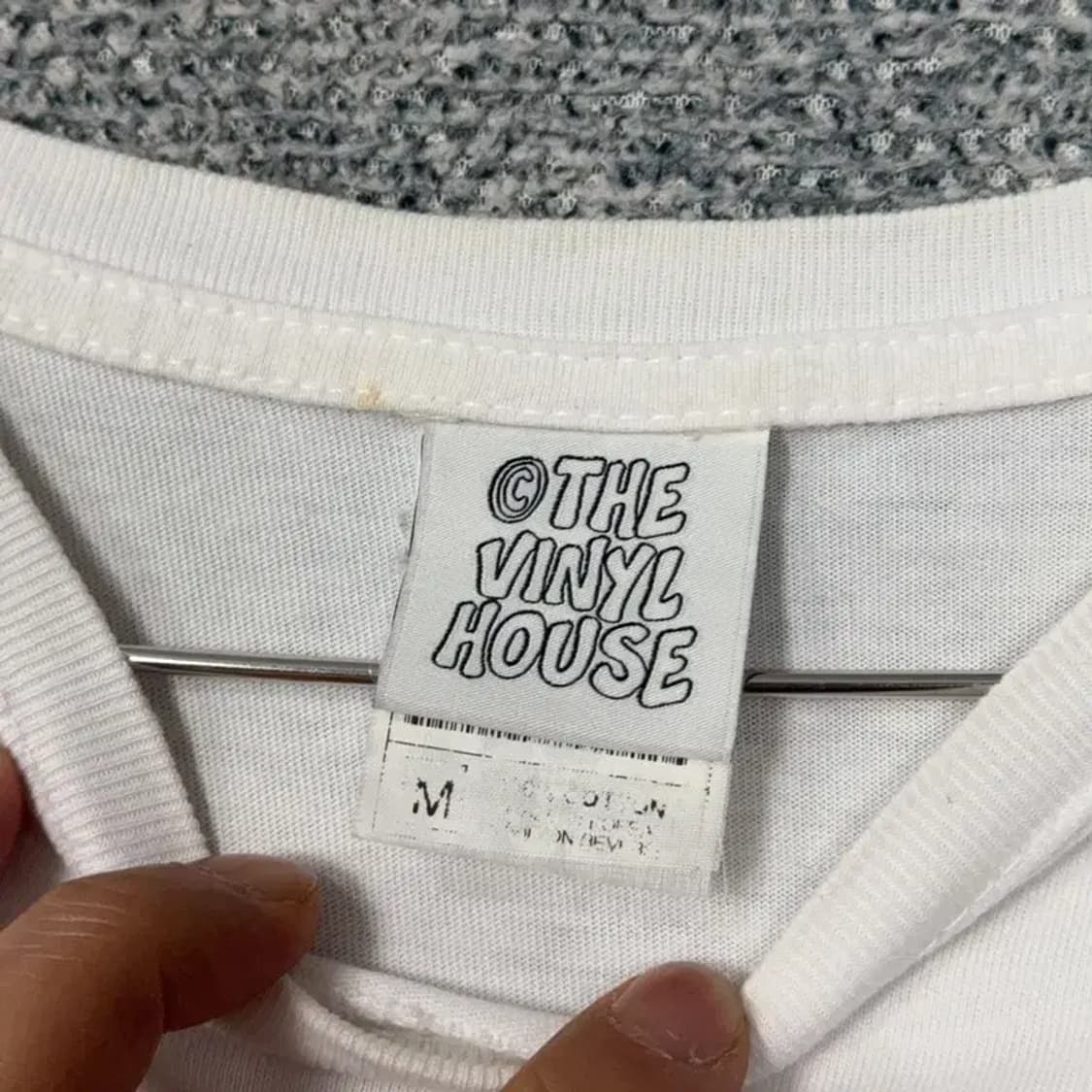 더 비닐 하우스 캐주얼 프린팅 화이트 반팔 티 M 상품이미지3