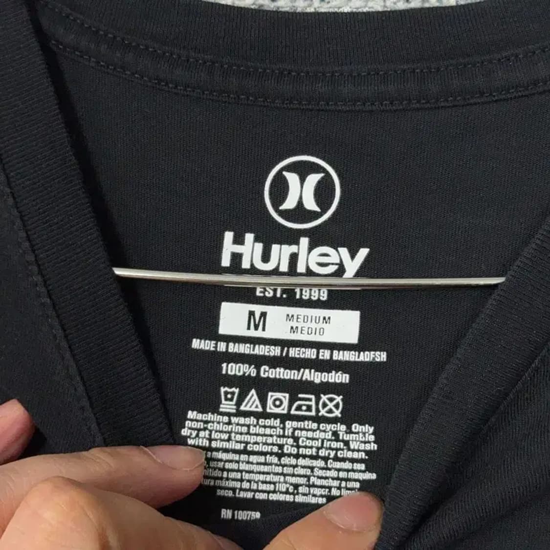 헐리 HURLEY 프린팅 블랙 반팔 티 M 상품이미지3