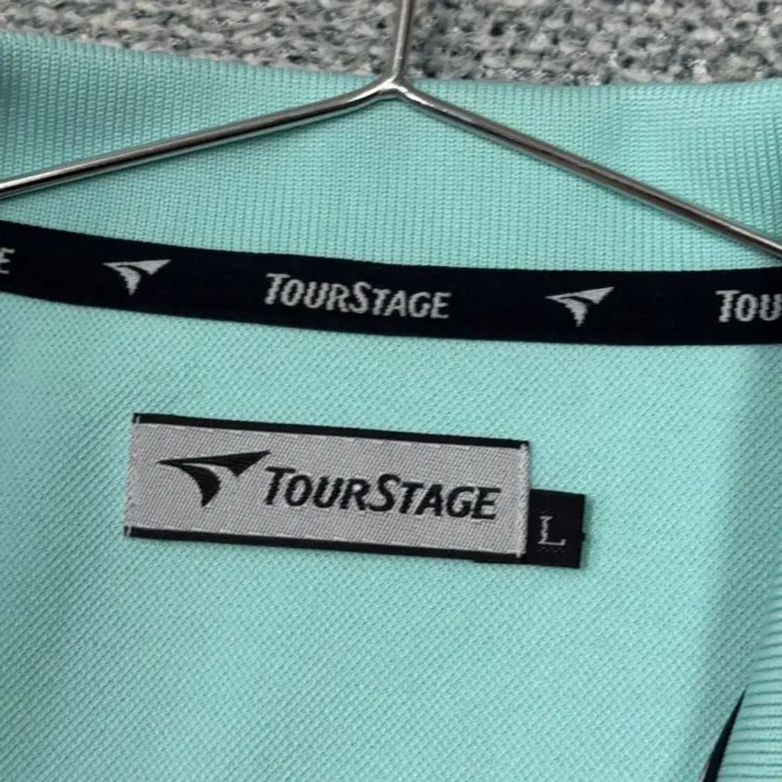 투어스테이지 민트 로고 기능성 골프 남성 반팔 카라티 L 상품이미지3