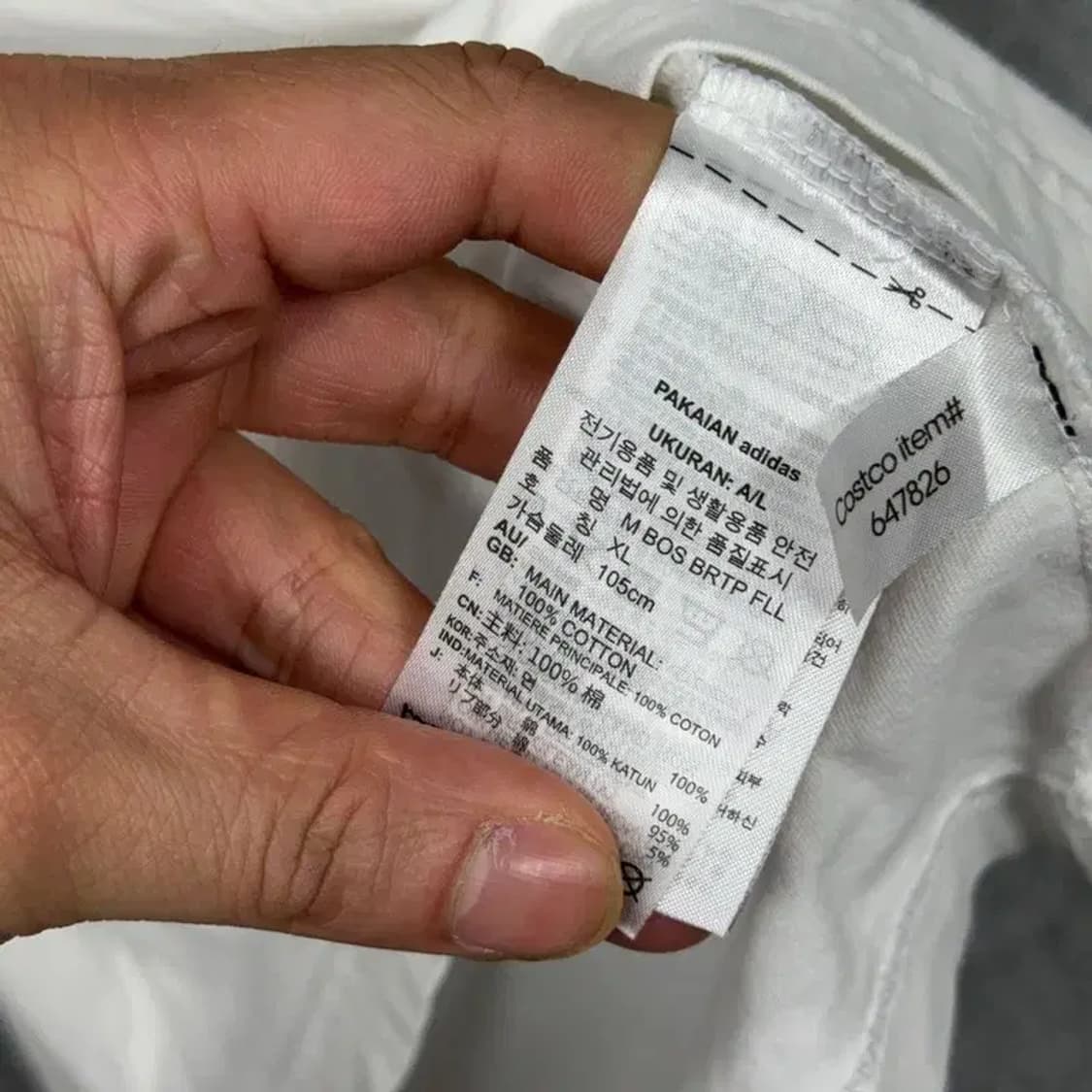 아디다스 프린팅 빅로고 화이트 반팔 티 XL 상품이미지4