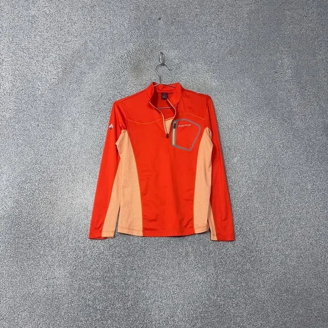 몽벨 오렌지 로고 기능성 여성 등산 반집업 긴팔티 S 상품이미지1