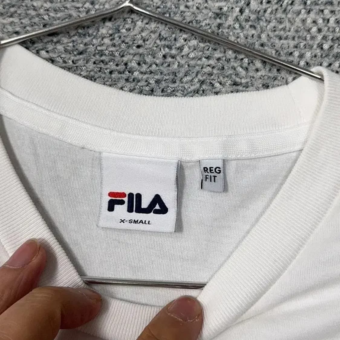 휠라 프린팅 로고 화이트 반팔 티 90(XS) 상품이미지3