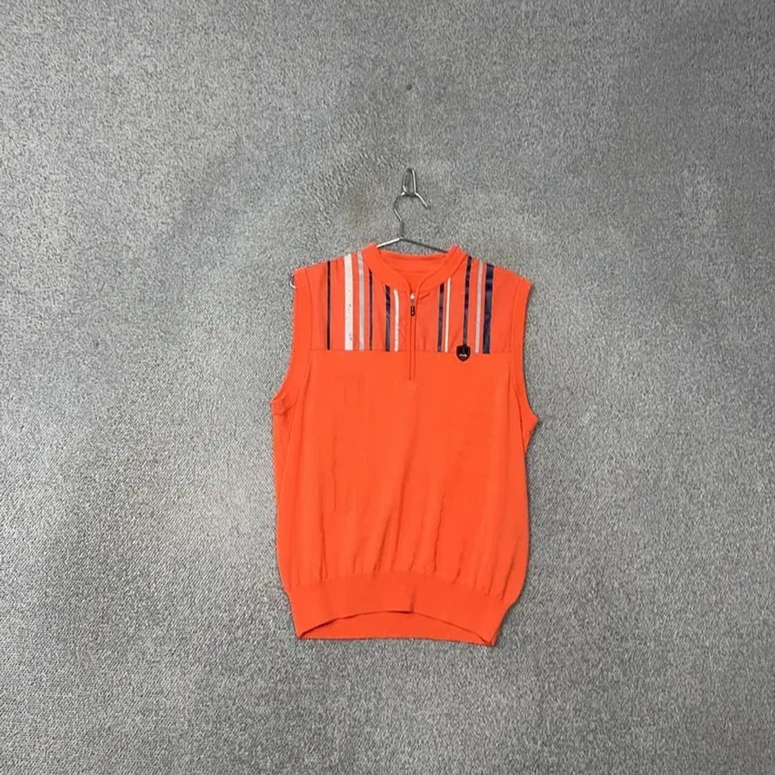 핑 오렌지 로고 골프 반집업 아크릴 니트 조끼 100 상품이미지1