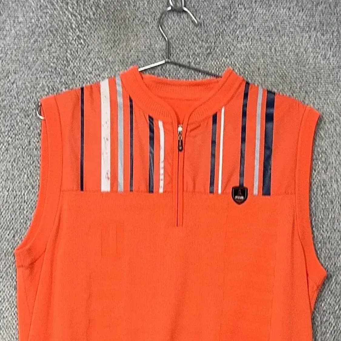 핑 오렌지 로고 골프 반집업 아크릴 니트 조끼 100 상품이미지3