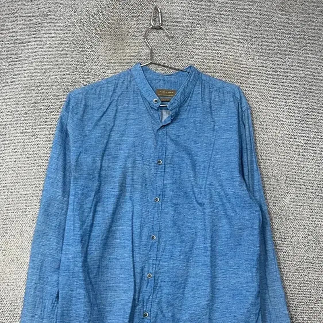 자라 블루 데님 인디고 셔츠 L 상품이미지3