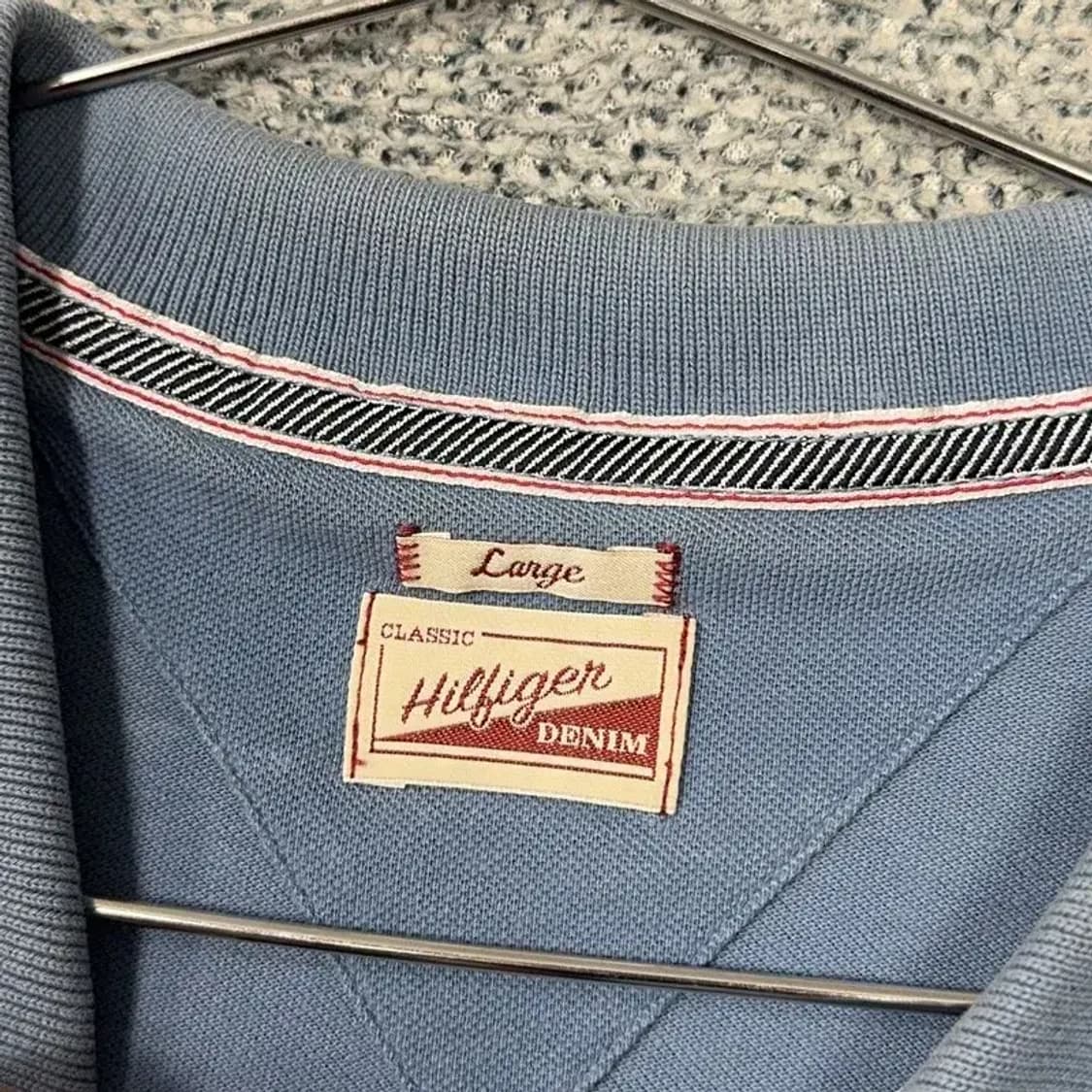 타미힐피거 라이트 블루 남성 캐주얼 반팔 카라티 L 상품이미지3