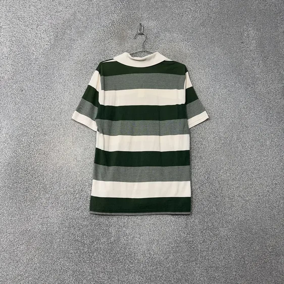 헨리코튼 스트라이프 그린 로고 남성 반팔 카라티 100 상품이미지2