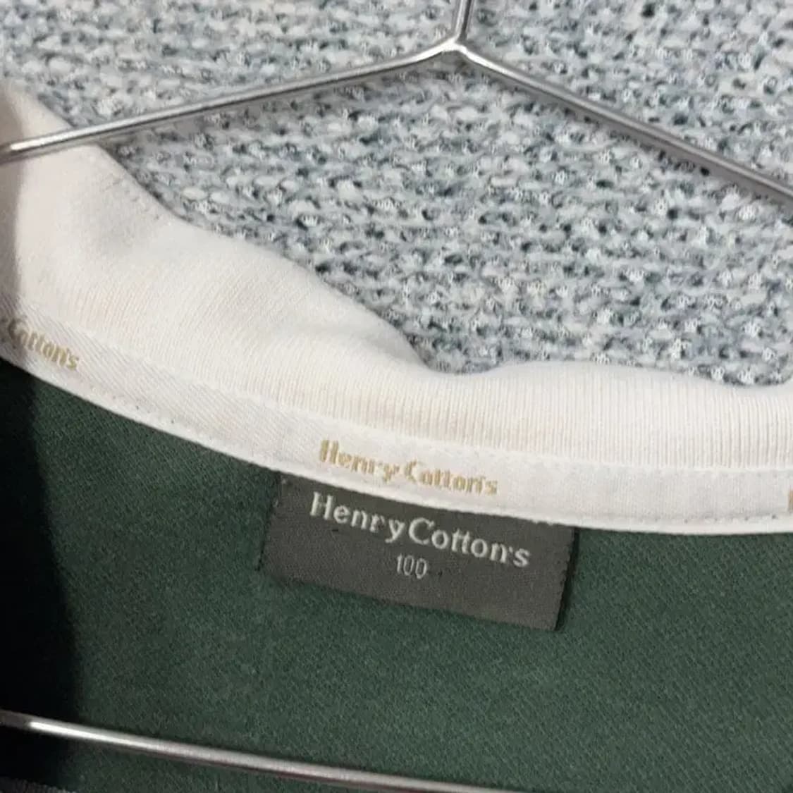 헨리코튼 스트라이프 그린 로고 남성 반팔 카라티 100 상품이미지5