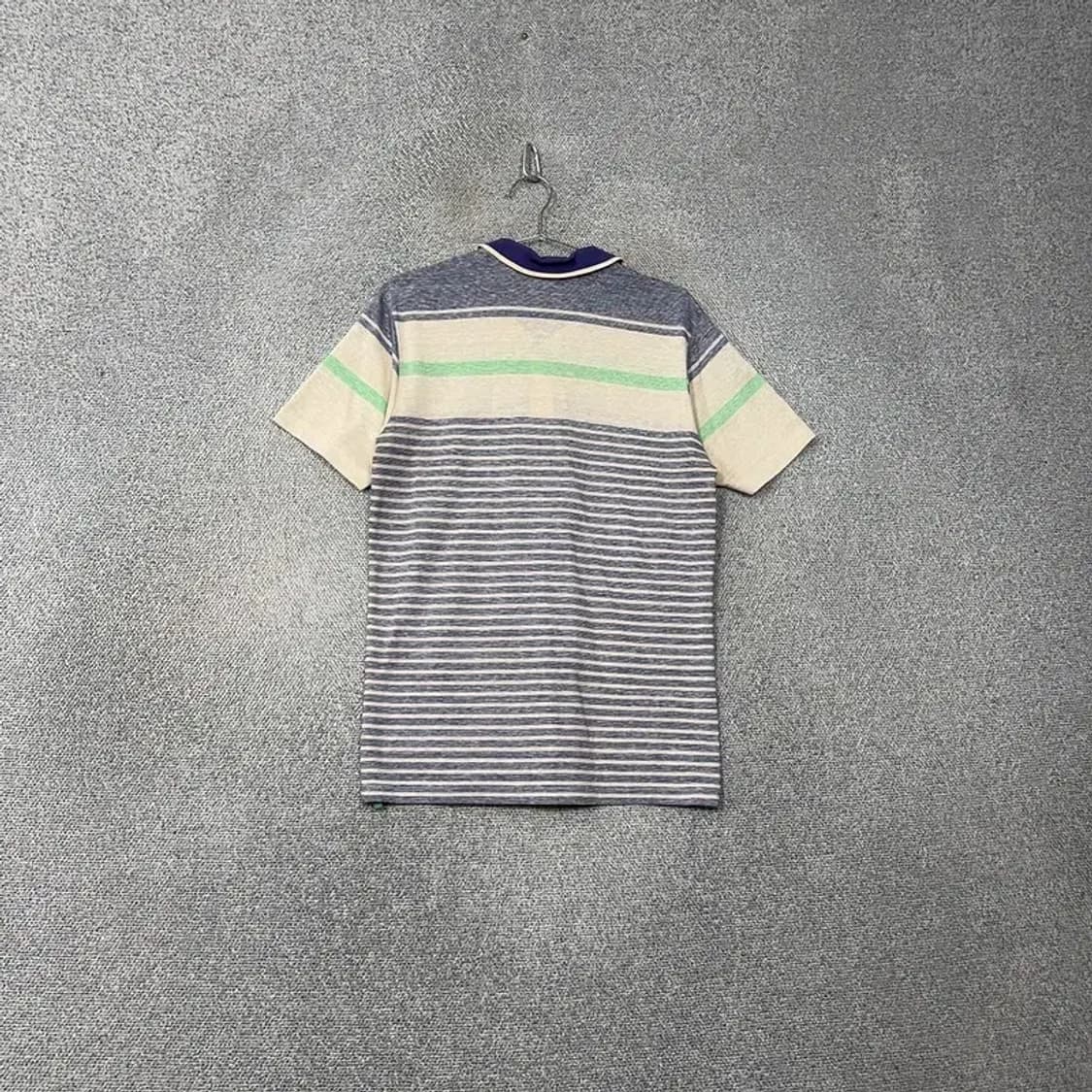 핑 스트라이프 크림 로고 기능성 반팔 카라티 100 상품이미지2