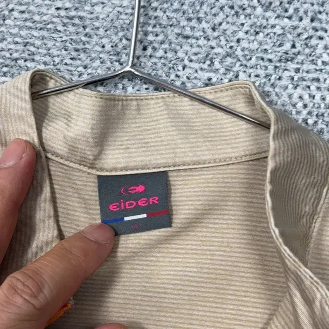 아이더 베이지 여성 등산 기능성 반집업 반팔티 S 상품이미지5