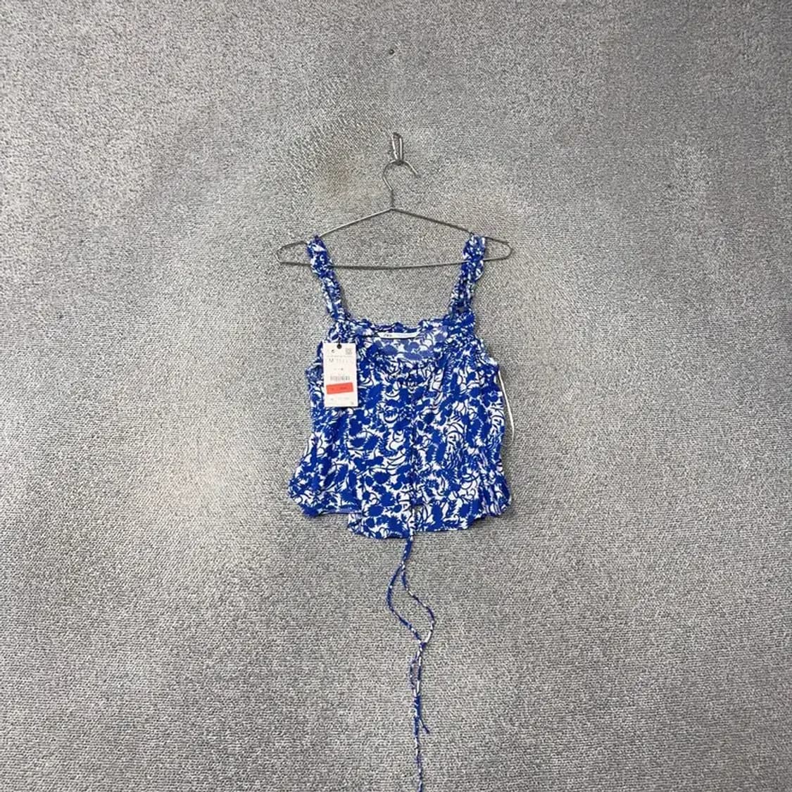 [새상품]자라 블루 트로피칼 패턴 민소매 M 상품이미지1