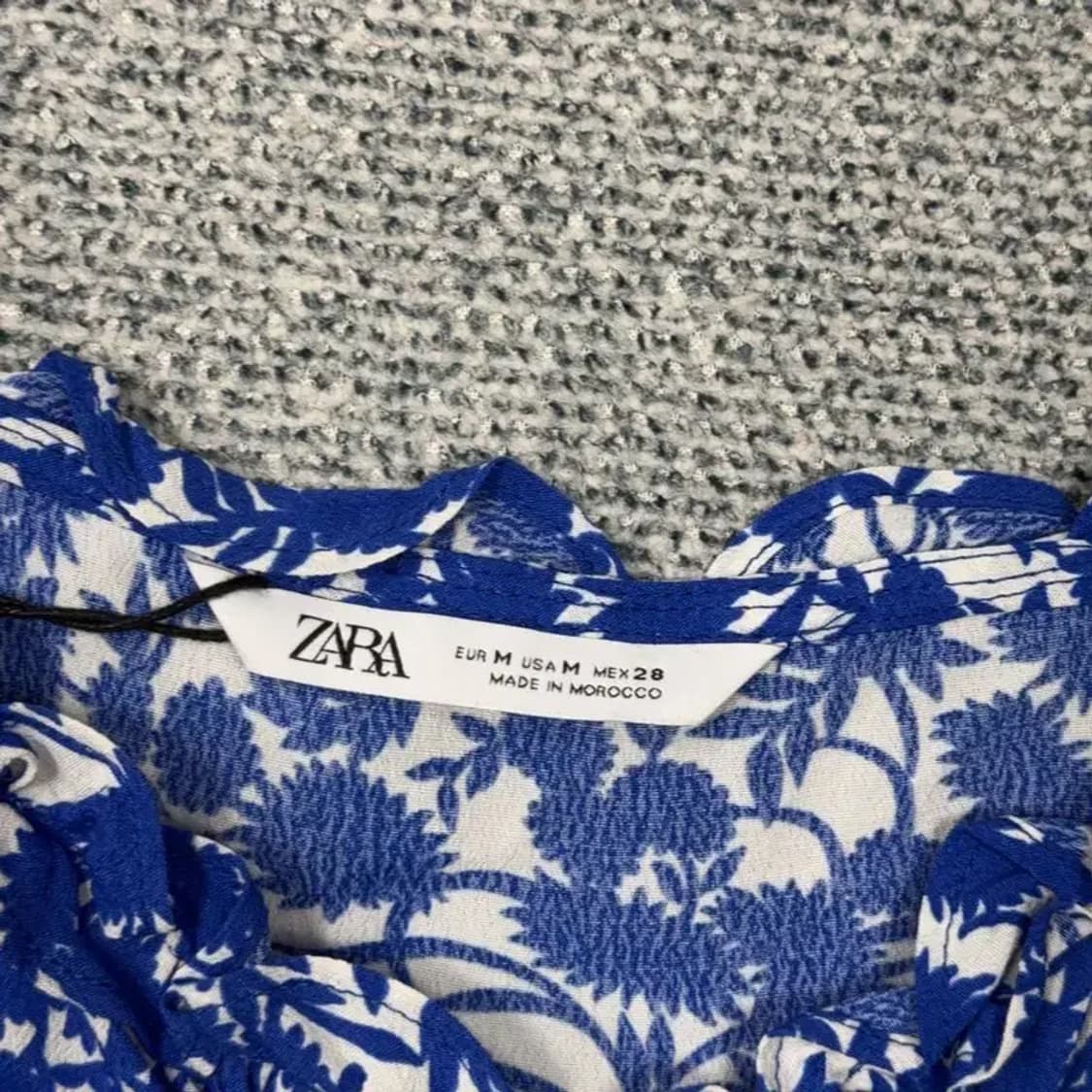 [새상품]자라 블루 트로피칼 패턴 민소매 M 상품이미지6