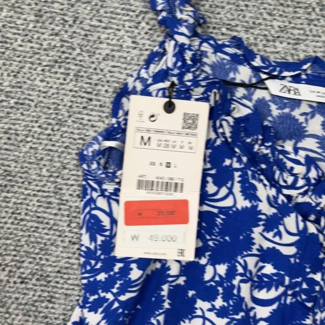 [새상품]자라 블루 트로피칼 패턴 민소매 M 상품이미지7
