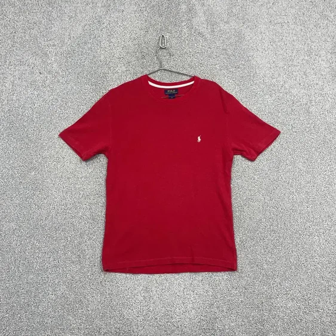 폴로 랄프로렌 레드 로고 와플 코튼 반팔티 S 상품이미지1