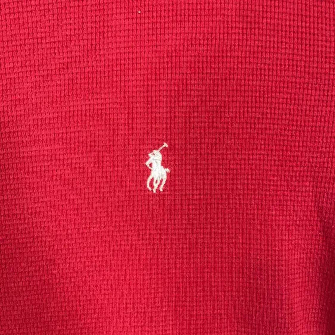 폴로 랄프로렌 레드 로고 와플 코튼 반팔티 S 상품이미지3