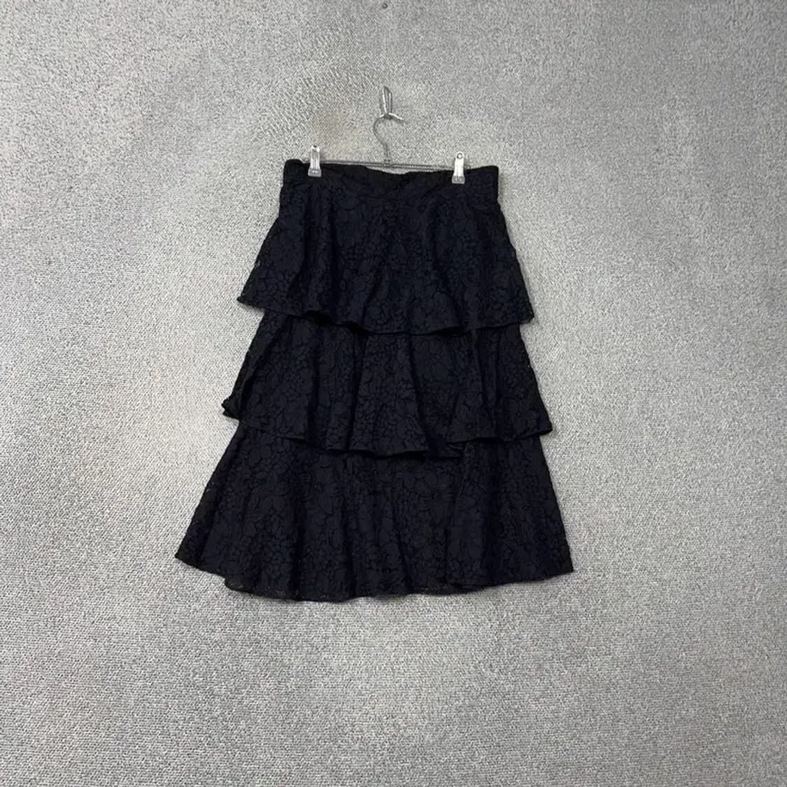자라 블랙 자수 패턴 스커트 M 상품이미지1