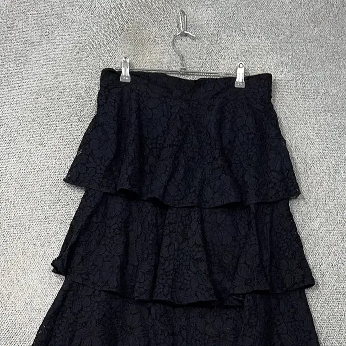 자라 블랙 자수 패턴 스커트 M 상품이미지3