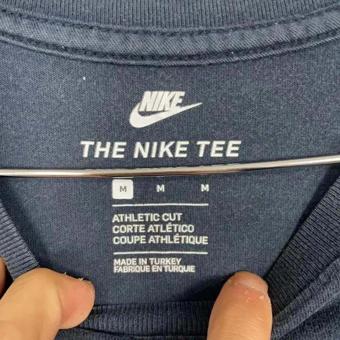 나이키 네이비 로고 스우시 반팔 티 M 상품이미지3