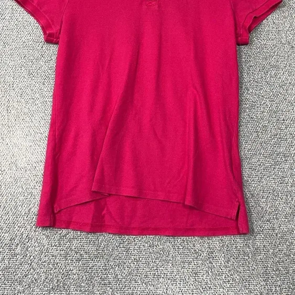 홀리스터 핑크 로고 여성 반팔 카라티 L 상품이미지4