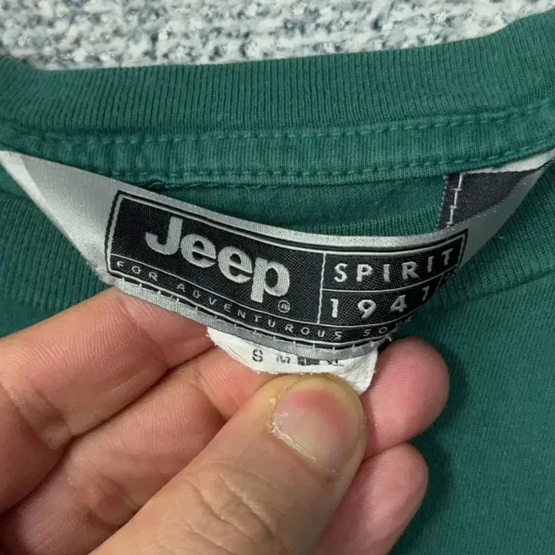 지프 프린팅 그린 반팔 티 S 상품이미지3