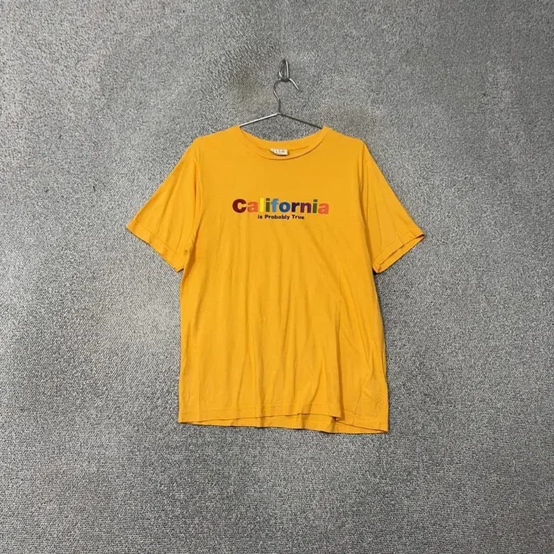 후아유 캐주얼 프린팅 옐로우 반팔 티 M 상품이미지1