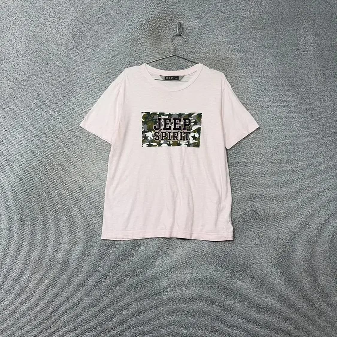 지프 프린팅 라이트 핑크 반팔 티 L(100) 상품이미지1