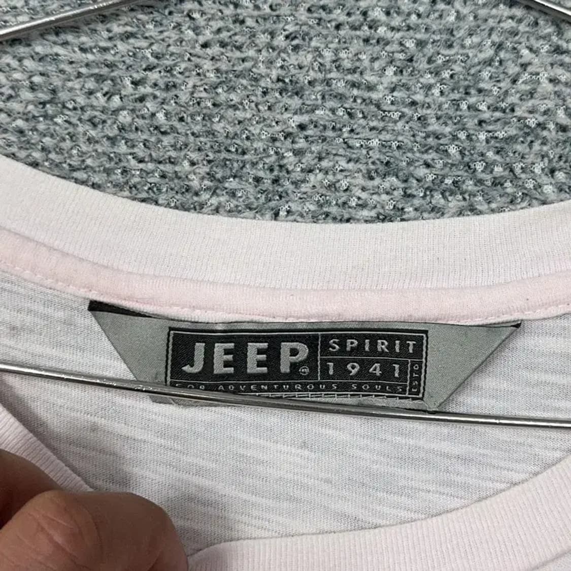 지프 프린팅 라이트 핑크 반팔 티 L(100) 상품이미지3