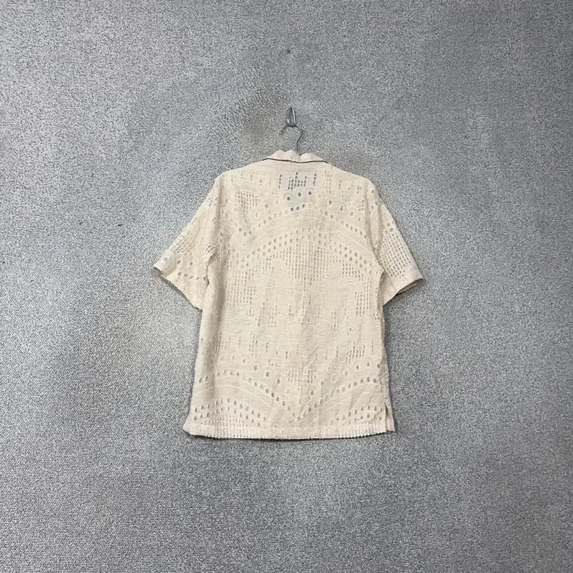 자라 남성 컷 아웃 브로더리 셔츠 S 상품이미지2