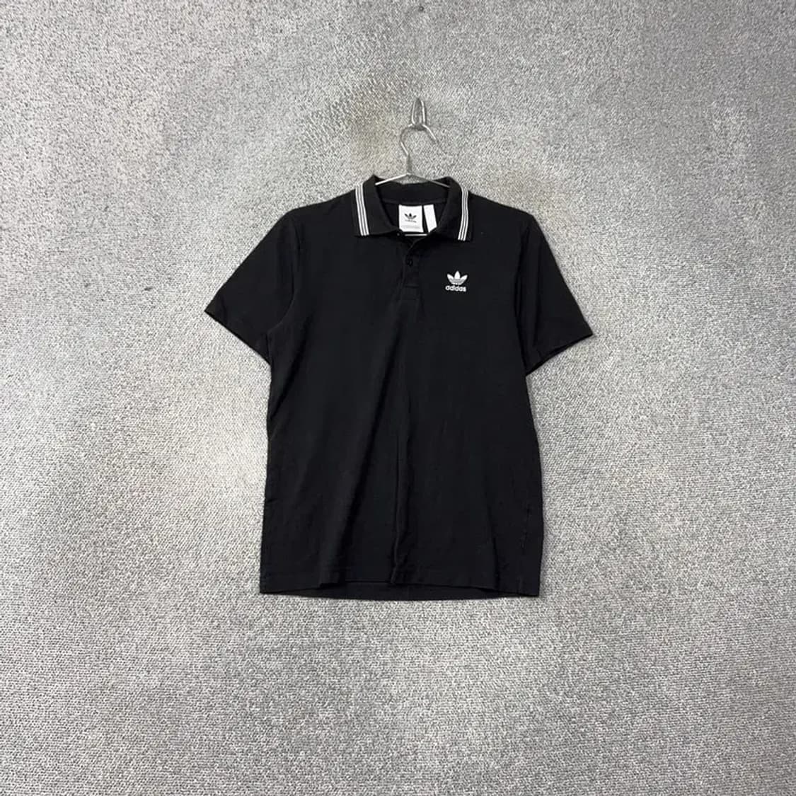 아디다스 불꽃로고 캐주얼 블랙 반팔 카라티 S 상품이미지1
