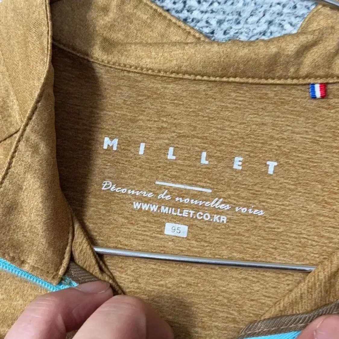 밀레 카멜 로고 등산 기능성 반집업반팔 티 95 상품이미지3