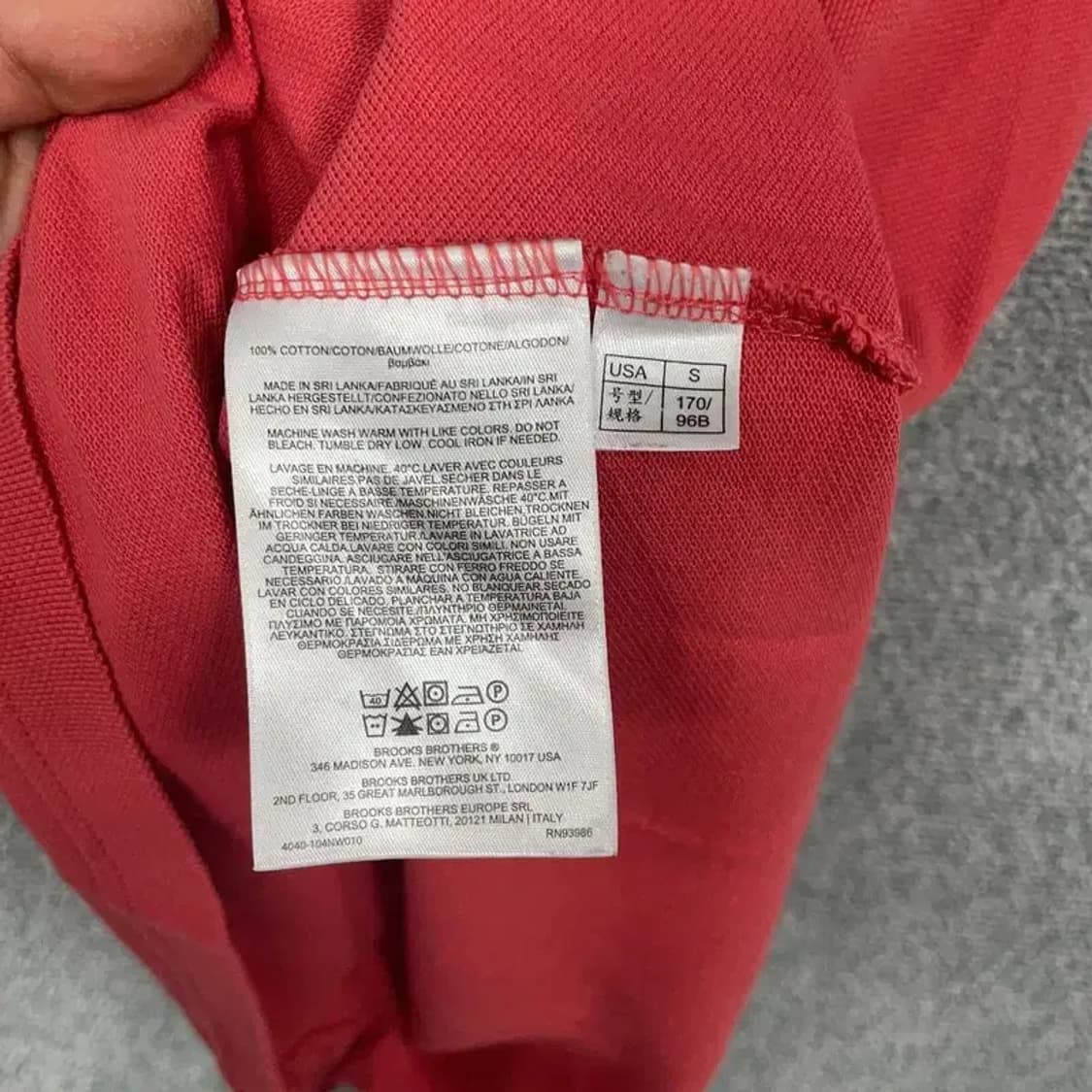 브룩스브라더스 남성 캐주얼 레드 카라티 S 상품이미지7