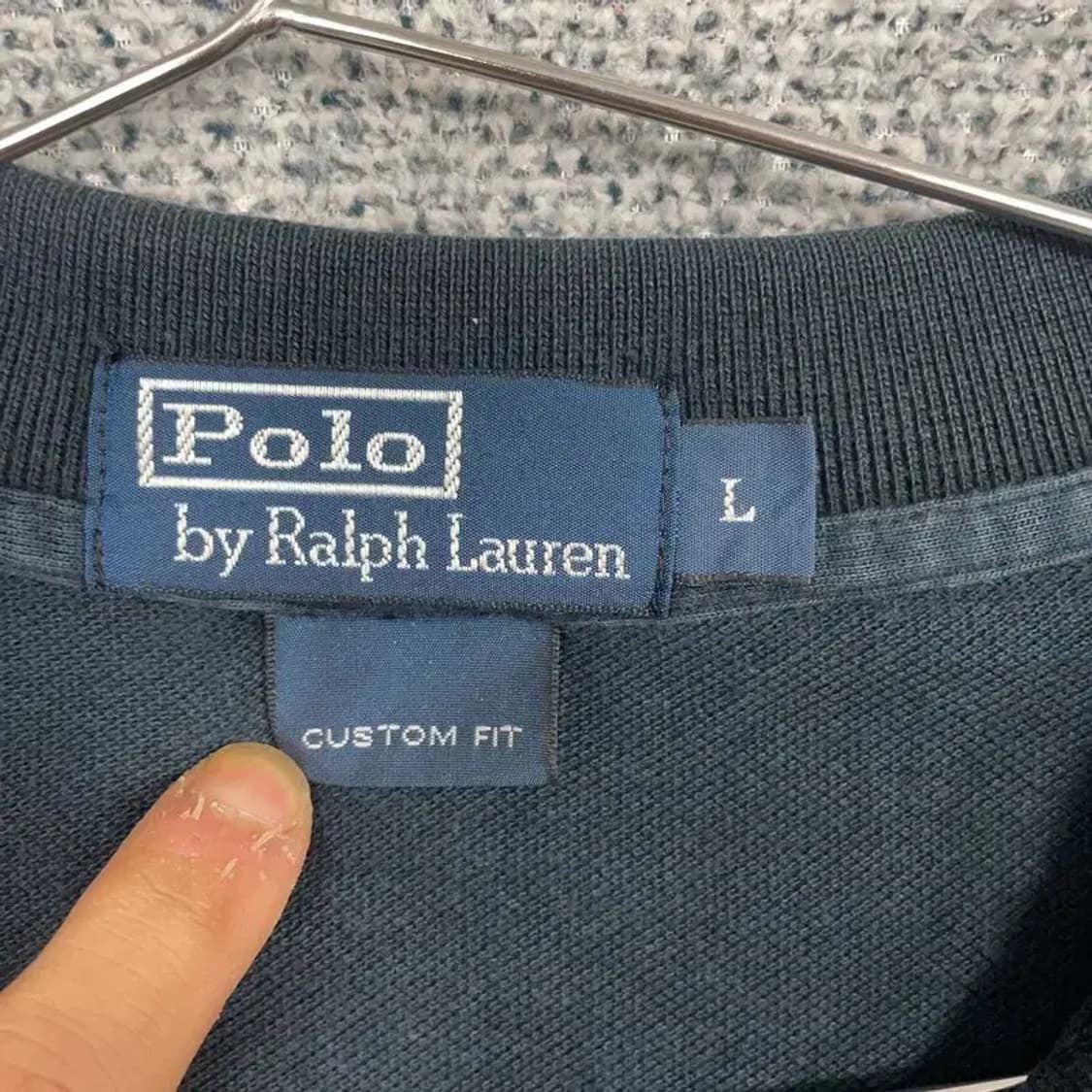 폴로 랄프로렌 커스텀핏 네이비 긴팔 카라티 L 상품이미지4