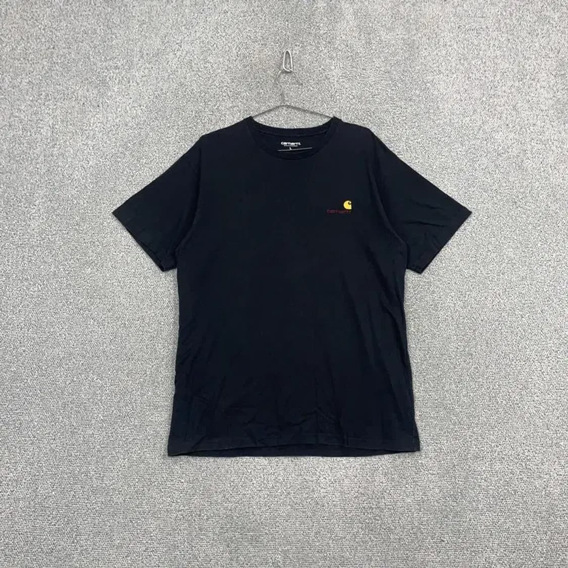 칼하트 로고 캐주얼 블랙 반팔 티 L 상품이미지1