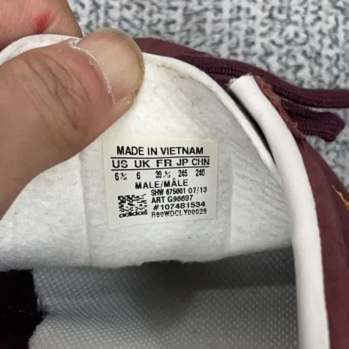 아디다스 버건디 가젤 스니커즈 240 상품이미지5
