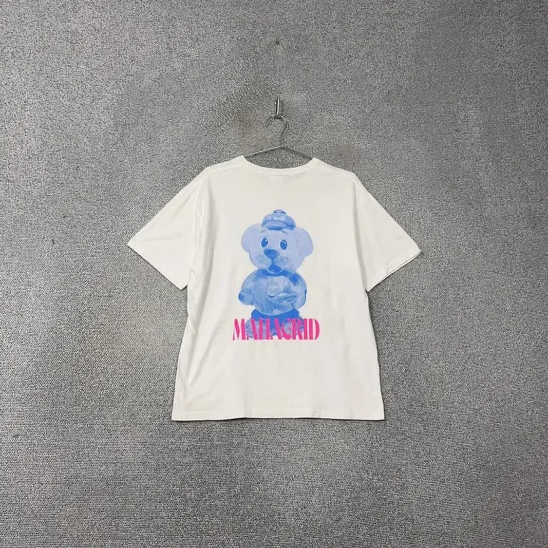 마하그리드 프린팅 로고 화이트 반팔 티 S 상품이미지2