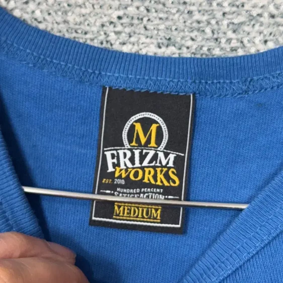 프리즘웍스 프린팅 로고 블루 반팔 티 MEDIUM 상품이미지3