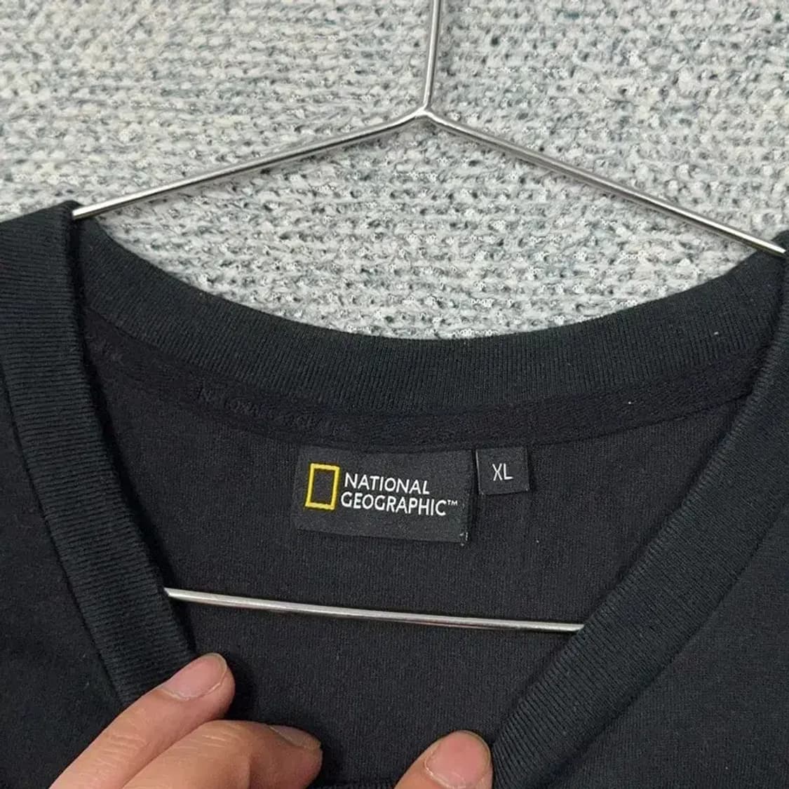 내셔널지오그래픽 로고 남성 블랙 반팔 티 XL 상품이미지3