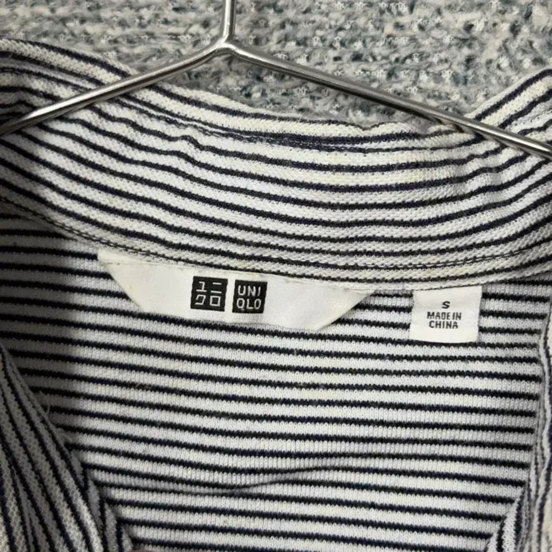 유니클로 스트라이프 스트라이프 반팔 카라티 S 상품이미지3